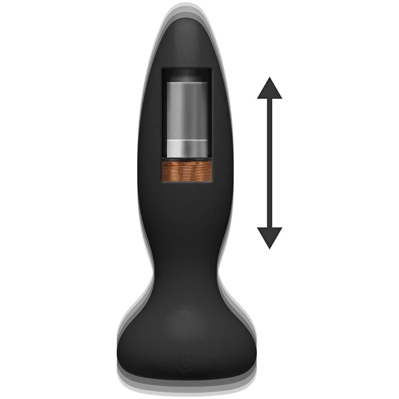 Doc Johnson A-Play Experienced Thrust Silicone Black Anal Plug with Remote - Image 3