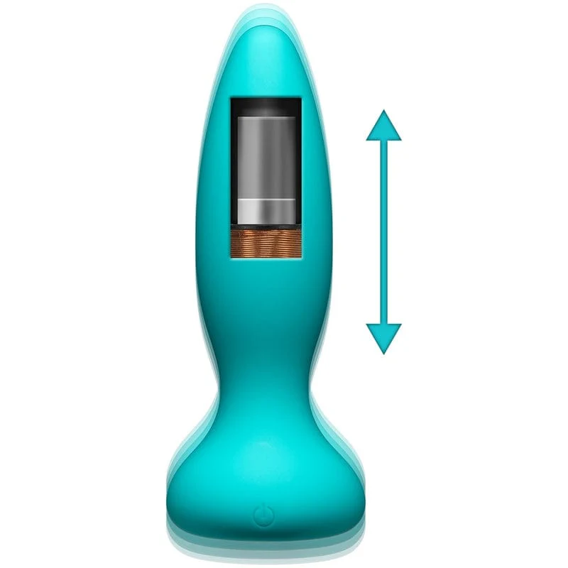 Doc Johnson A-Play Experienced Thrust Silicone Teal Anal Plug with Remote - Image 3